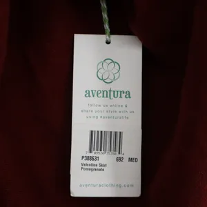 Aventura Women's Valentina Skirt Size Medium‎ Organic Cotton Pomegranate Knit thumbnail 8