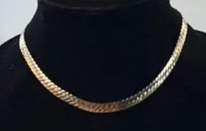Park Lane Vintage Gold Tone Flat Herringbone Chain‎ Necklace 16 Inch thumbnail 1