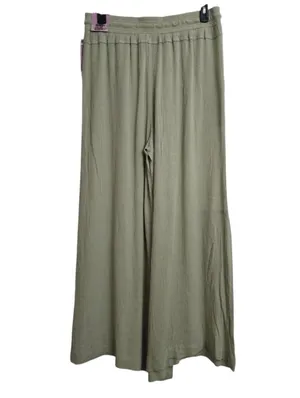 Rewash Tiered Wide-Leg Drawstring Pants in Light Olive Green Size XL thumbnail 2