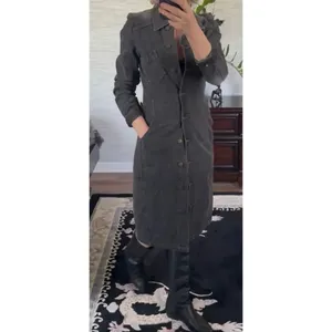 Vintage Hennes Denim Button Front Shirt Dress Dark Wash Size 36 thumbnail 9