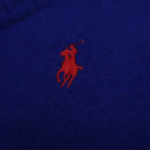 Ralph Lauren Sport Sweater Womens Medium Blue Tight Knit Merino Wool Scoop Neck thumbnail 3