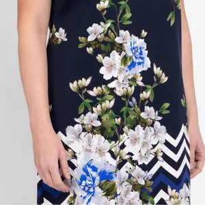 NEW Piero Moretti Navy Blossom Shift Dress Autumn Wedding Guest‎ Dress Plus Size thumbnail 3