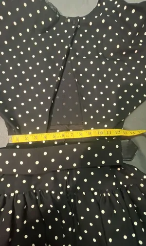 Black and White Polka Dot Ruffled Mini Dress with Belt and Keyhole Back thumbnail 4