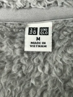 Uniqlo Grey Teddy Jacket Size M thumbnail 5