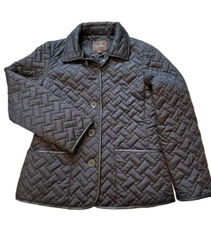 Cole Haan black quilted coat jacket size 6P thumbnail 1