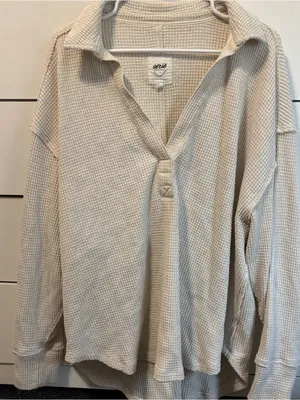 Aerie Lumberjane Polo Waffle Sweatshirt thumbnail 2