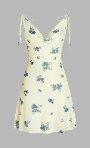 Cider Floral Mesh V-neck Mini dress thumbnail 1
