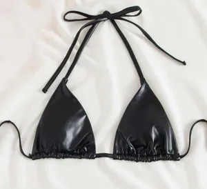Pu Leather Bikini Top Black Size XL thumbnail 1