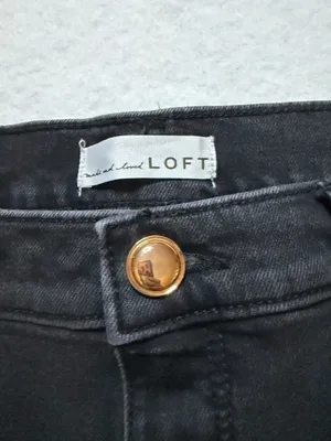 LOFT High Rise Side Stripe Velvet Wide Leg Jeans in Black thumbnail 3