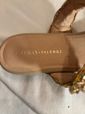 KoKo+ Palenki KOKO+ Palenki Natural Braided Raffia Slide Sandals with Crystal Buckles thumbnail 2