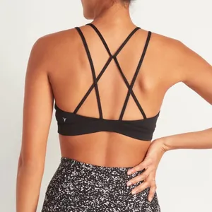 Old Navy Active Go-Dry Black Strappy Women's SportsBra thumbnail 2