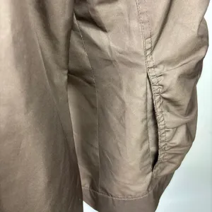 Black Vintage Brown Ruched Zip Up Pockets Collar Flight Utility Bomber Jacket M thumbnail 9