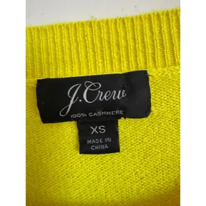J.Crew bright‎ yellow cashmere crewneck sweater size xs thumbnail 2