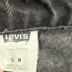 Levis Relaxed‎ Fit Jeans 9M Black Tapered High Rise Made In USA Vintage thumbnail 9