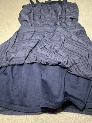 Altar’d State Mini Navy Blue Pleated Dress Size Large thumbnail 6