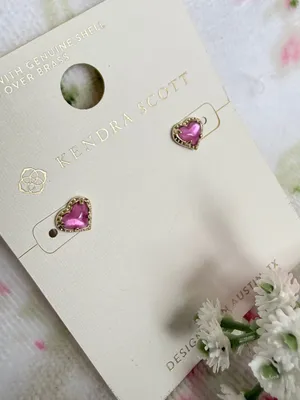 Kendra Scott Anna 14K Gold Over Brass Stud Earrings- Magenta thumbnail 2