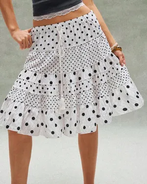 Boutique White and Black Midi Skirt thumbnail 3