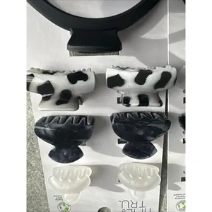 Time And‎ Tru Hair Claw Clip Lot of 2 Sets, 14 Total Black Clear White Lg Small thumbnail 3