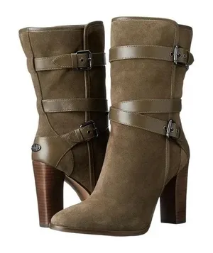 Coach Alexandra Fatigue Green Mid-Calf Bootie Olive Heeled Boots thumbnail 1
