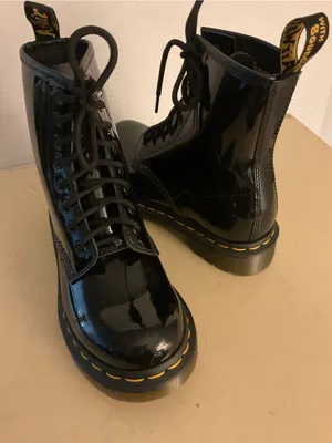 Dr. Martens women Black Patent leather Combat Boots US 5 thumbnail 2