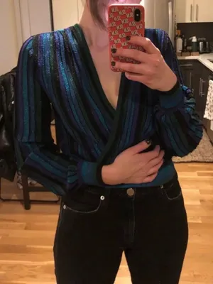 Ronny Kobo Metallic Stripe Knit Top thumbnail 1
