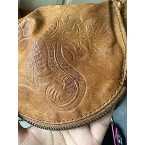 Lucky Brand Stash Ramblin Rose Weathered Leather Fold Over Hobo Shoulder Bag thumbnail 3