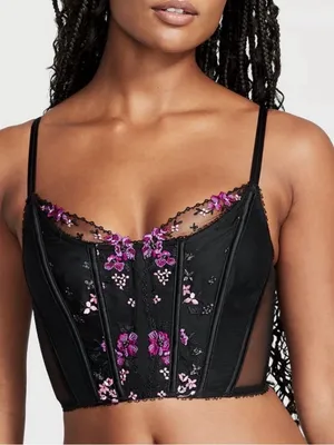 Victoria's Secret Very Sexy Floral Embroidery Corset Top Size thumbnail 1