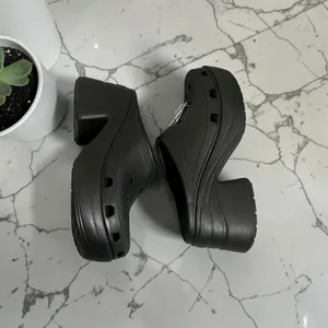 Crocs Siren Clog‎ Women Black Platform Block Heel Mule Sandals Size 12 thumbnail 9