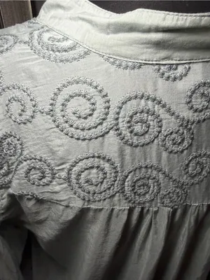 Trinity Silk Blend Embroidered Boho Peasant Coquette Lightweight Top Medium thumbnail 7