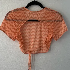 Dippin’ Daisy’s Boat Neck Short Sleeve Allover Open Back Mesh Crop Top Medium thumbnail 4