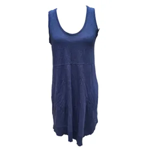 Lilla‎ P Navy Blue Pima Cotton Modal Sleeveless Pocket Mini Dress Small thumbnail 2