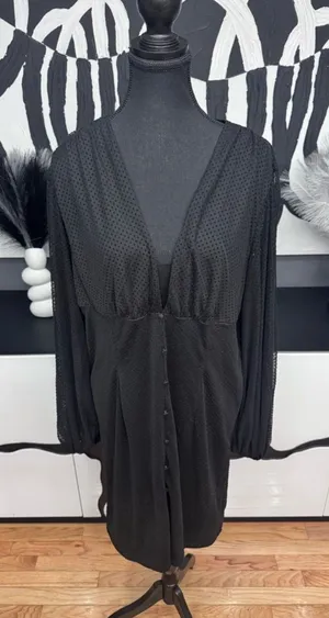Missguided Plus Black Bodycon Dress Women's 16 Zip Back Minimalist Cocktail thumbnail 1