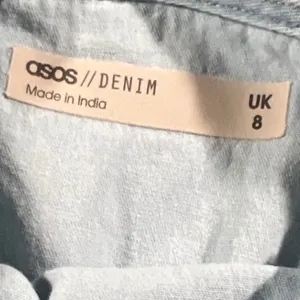 ASOS Denim Skater Dress Womens 4 Light Blue Elastic Waist Cotton Pockets Boho thumbnail 3