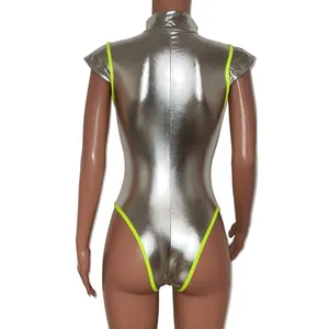 Alien Space Babe Futuristic Festival Halloween Cosplay Bodysuit & Tights Costume thumbnail 9