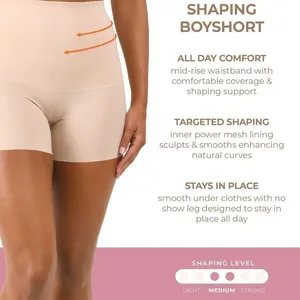 Joyspun Women Brown Cocoa Medium Support High‎ Waisted Shaping Boyshorts Size M thumbnail 8