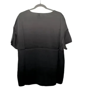 Badgley Mischka Ombre Grey Loungewear Silk top (Size Medium) thumbnail 3