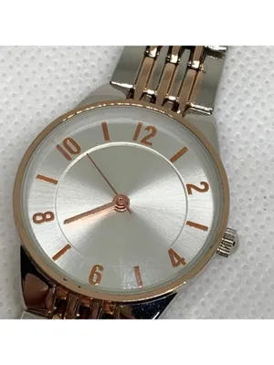 FMD Women’s two tone watch 25mm quartz analog size 6.5” running thumbnail 2