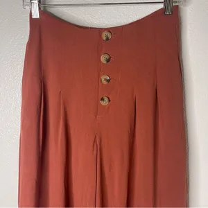 Fashion On Earth Small Boho Burnt Orange Cropped Wide Leg Pants thumbnail 5
