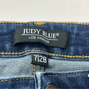 Judy Blue Middle Seam Stitch‎ Skinny Fit Women's Size 7 / 28 Blue Denim Jeans thumbnail 2
