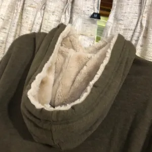 Aerie Faux Fur Lined Hood Oversized Sweatshirt Hoodie thumbnail 7