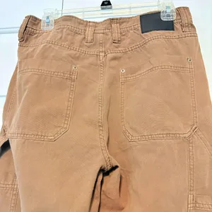 Aeropostale Womens Carpenter Pants Tan Khaki Cotton Canvas Utility Size XS thumbnail 2