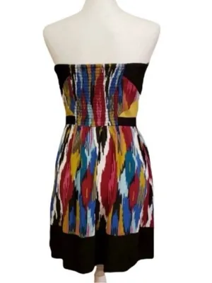 VTG Y2K Urban Outfitters Silence + Noise Tribal Print Ikat Strapless Dress thumbnail 3