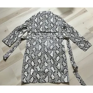 Choosy NWT Large Faux Snakeskin Leather Trench Coat Jacket Exotic Vintage 90s thumbnail 7