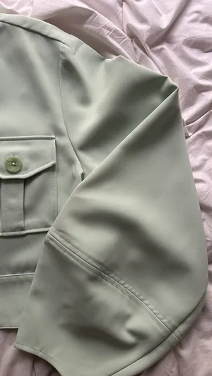 Marled Reunited Clothing Lime Green Button Up Jacket thumbnail 4