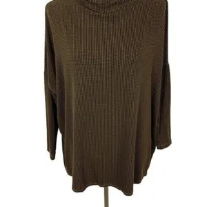 Bryn Walker Houndstooth Oversized Knit Tunic Top‎ Brown XXS thumbnail 3