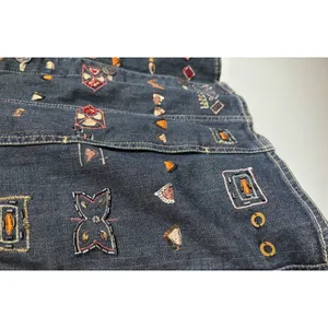 Chicos Women's Denim Jean Vest Aztec Style Size 2‎ - US Size M thumbnail 4