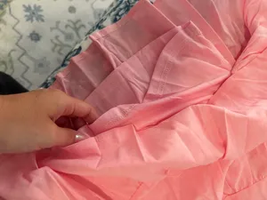 Mini Pink Summer Dress With Puffed Sleeves thumbnail 2