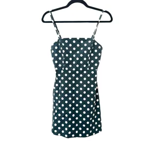 URBAN OUTFITTERS Kimchi Blue Rae‎ Poplin Polka Dot Mini Dress Green Small thumbnail 2