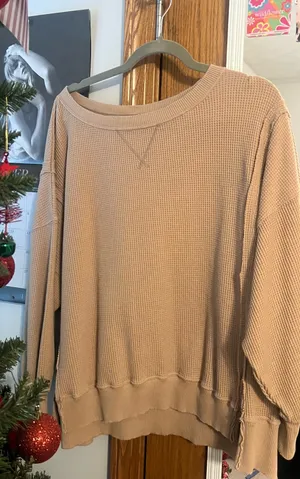 American Eagle Waffle Big Hug Sweatshirt thumbnail 1