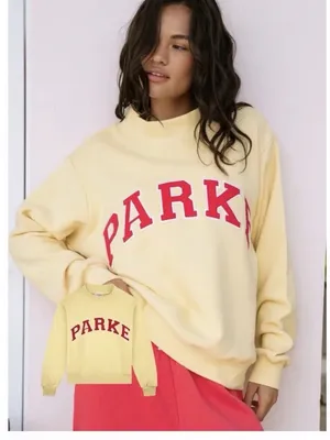 Parke Summerland Varsity Mockneck Sweatshirt in Lemonade thumbnail 1